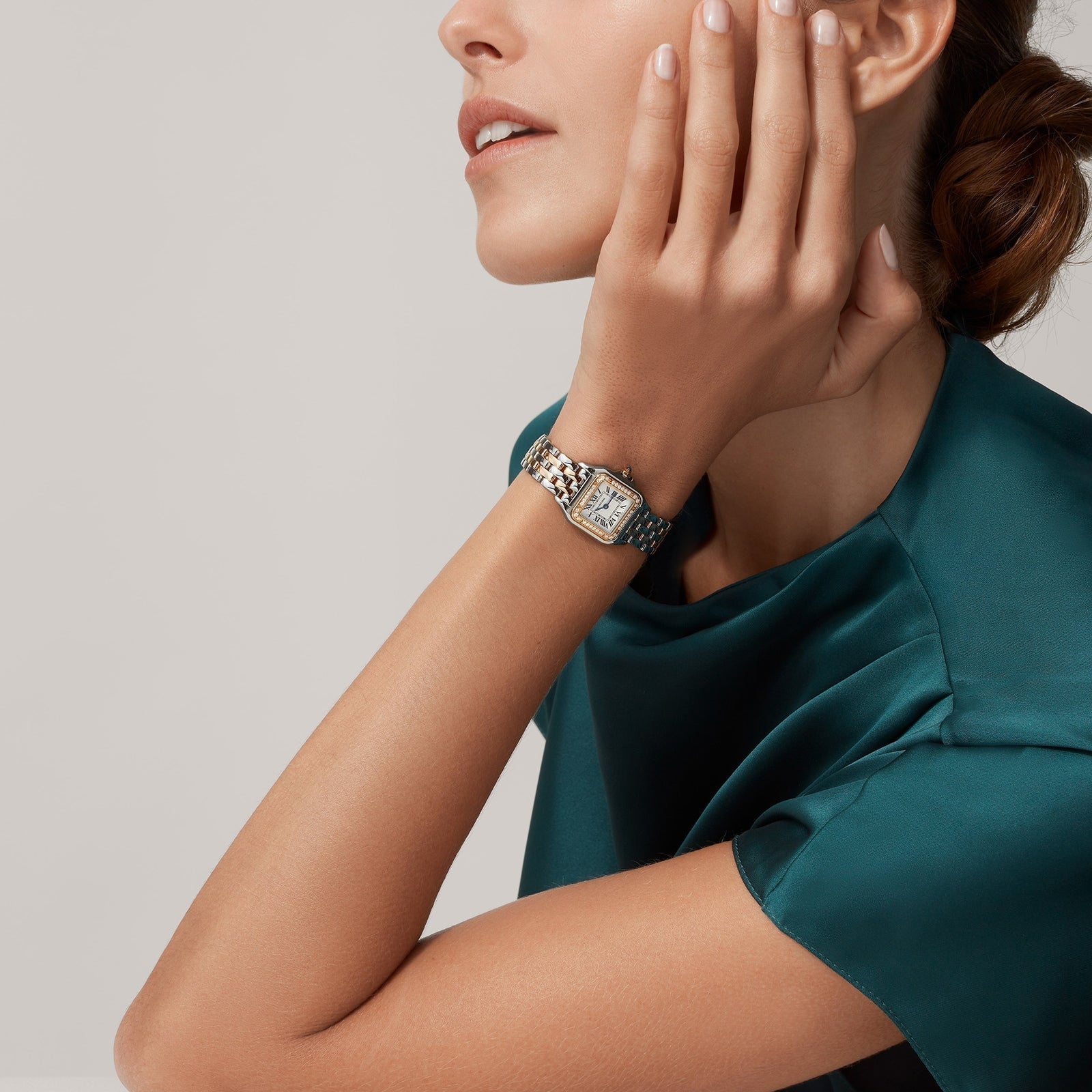 Panthère de Cartier Small Model | 22mm, Two-Tone Steel & 18K Rose Gold, Silver Dial