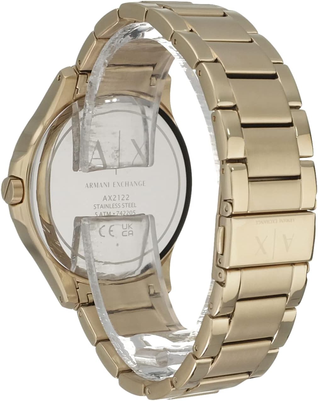 Armani Exchange Hampton AX2122 Men's Chronograph Watch – Black Dial with Gold Stainless Steel Strap