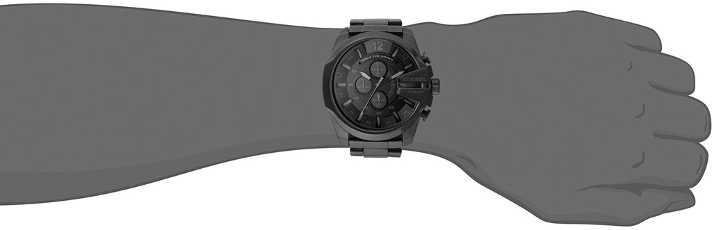 Diesel DZ4355 Mega Chief Chronograph Men's Watch – Black Dial & Black Stainless Steel Strap