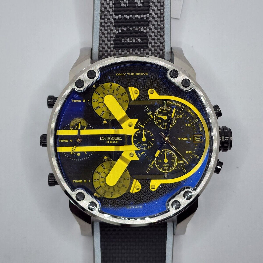 Diesel DZ7429 Mr. Daddy 2.0 Chronograph Men's Watch – Black Dial & Grey Nylon Strap